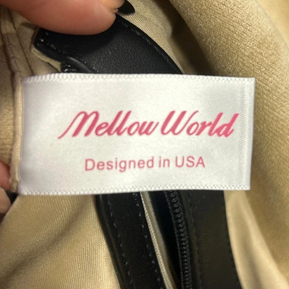 Mellow World Vegan Colorblock Patchwork Hobo Shoulder Bag Brown Red Black Purse